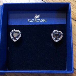 Swarovski Black Heart Earrings